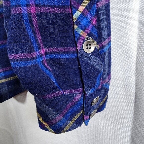 Torrid Purple Plaid Women's Flannel (Size 0) - Picture 4 of 5